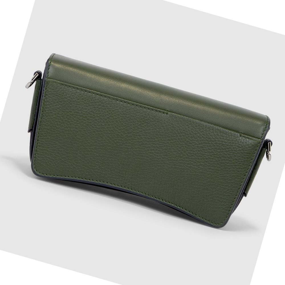 Men's Ecco TEXTUREBLOCK PINCH COMPACT Shoulder Bags Green | USA 792QMA